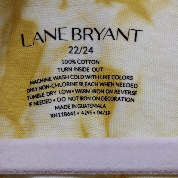 Lane Bryant Tie Dye Tunic Women's 24 Cream Yellow Boho Artsy Beach Summer - Picture 7 of 7